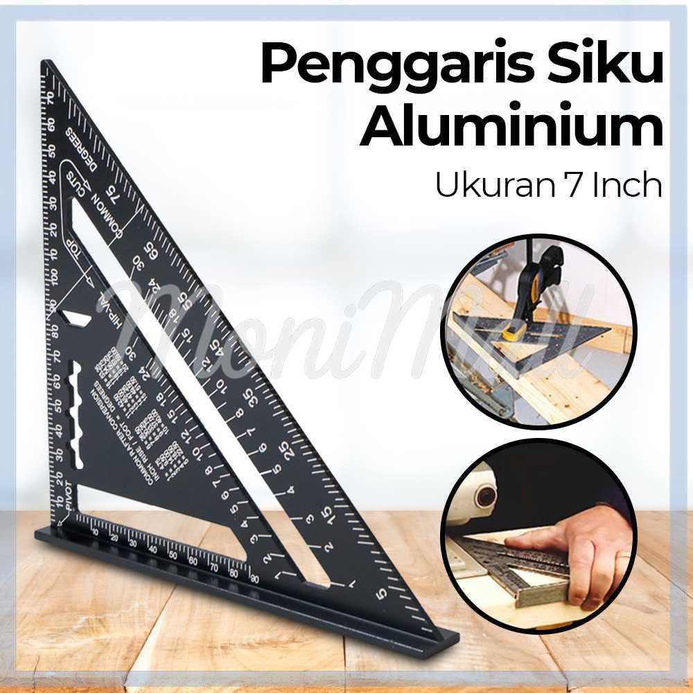 

VKTECH Penggaris Siku Mistar Triangle Ruler Aluminium 7 Inch - A10D01