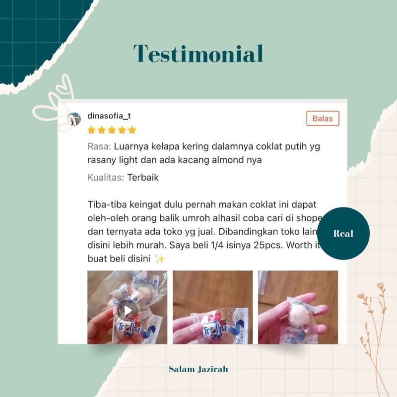 

JAMIN MURAH !!!Trofina Tatco Coconut With White Chocolate || Coklat Viral || Coklat Oleh2 Umroh || Coklat Import Premium(BISA LANGSUNG ORDER)