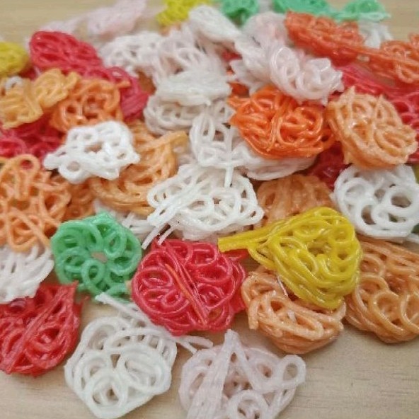 

Krecek mentah kerupuk seblak krupuk mawar warna-warni kemasan 250gr