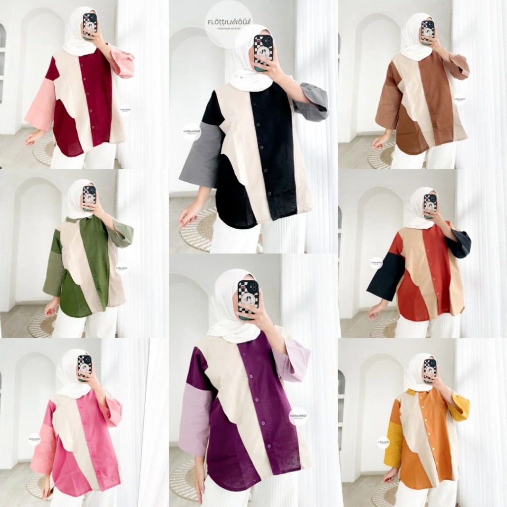 MAIZA SHIRT - FLOTTILICIOUS / Oversize Blouse / Bahan Katun Linen Rami / Bigsize Outfit / Kemeja San