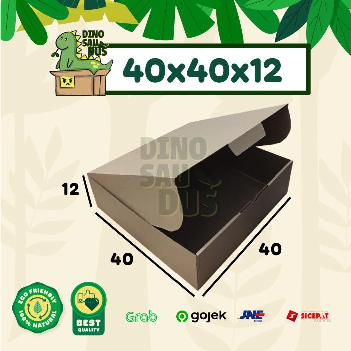 

40x40x12 CM KARDUS Pizza Corrugated Packaging Box packing Diecut