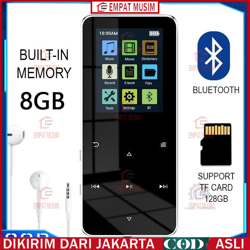 DAP MP3 Digital Audio Player MP4 1.7 Inch Bluetooth 4.2 500mAh - Pemutar Musik - Woramy SD-01