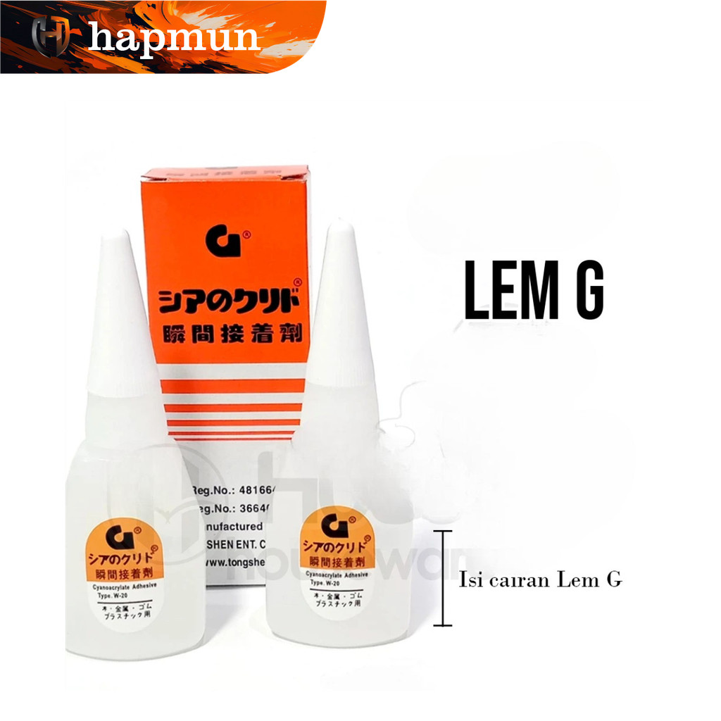 

Hapmun - Lem G Serbaguna – Lem Super Cair Kuat & Tahan Lama
