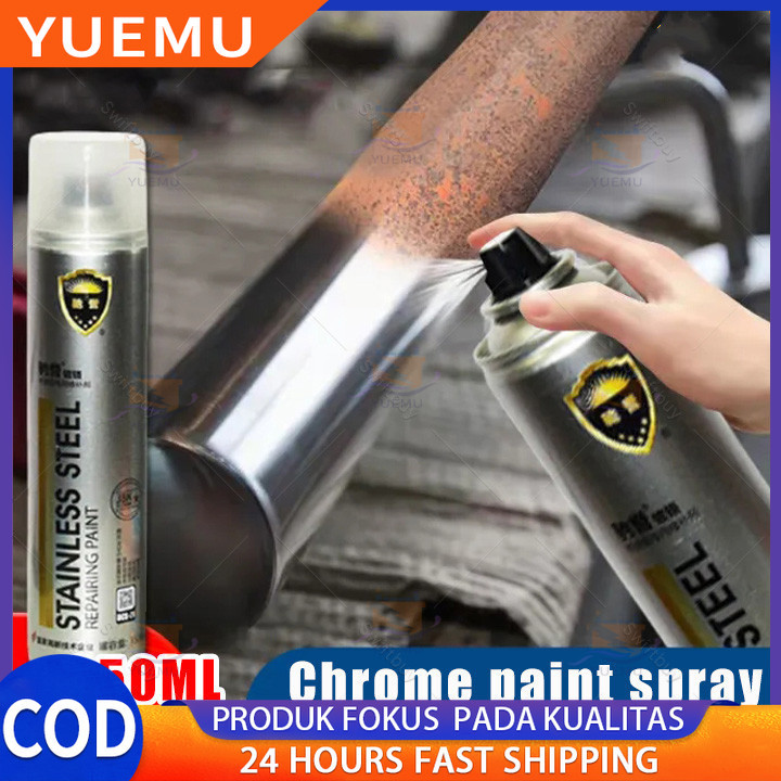 

Cat Anti karat Cat Semprot Chrome Sapporo Chrome Spray Paint Anti Karat Warna Stainless Chrome Spray Pain Warna Chrome Krum Stainless Automotive Metallic Paint Chrome No Rust Chrome paint spray Cartridges With Chrome Plated Steel Wheel Spray