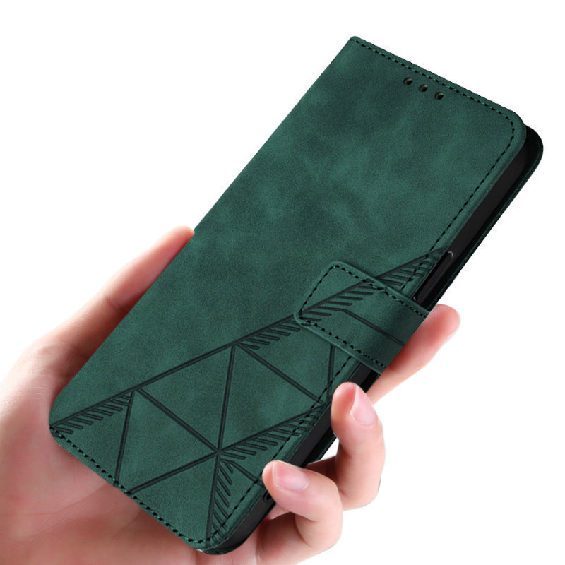 For infinix hot 40 50 50i 50 Pro Plus Phone case Leather Triangle Geometric pattern shape embossed S