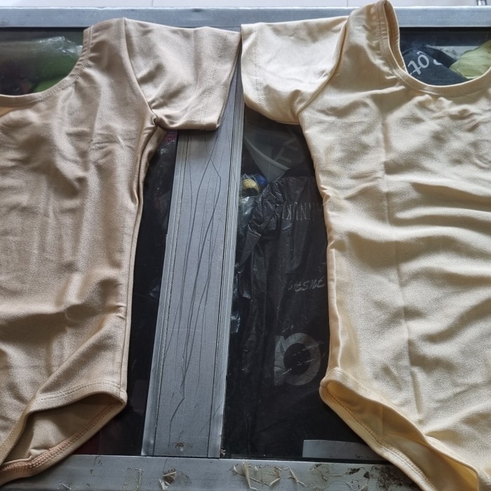 Terlaris ✨ -Baju Senam Balet Anak Leotard Tangan Pendek - Putih, M