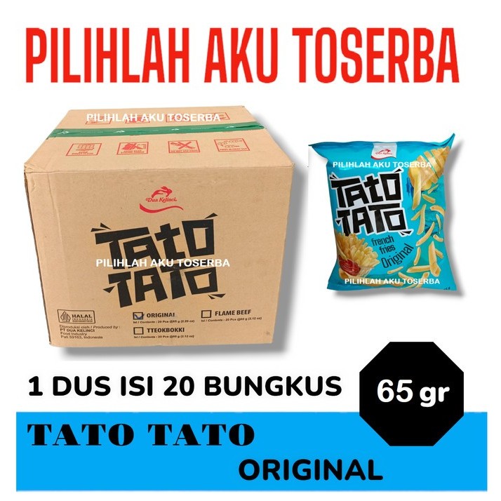 

LL TATO TATO ORIGINAL Keripik Kentang Goreng 65 gr - ( HARGA 1 DUS )