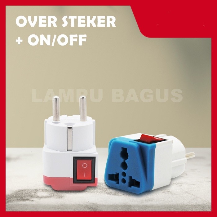 Over Steker Saklar on off / Colokan Kaki 3 Serbaguna + Saklar On/Off