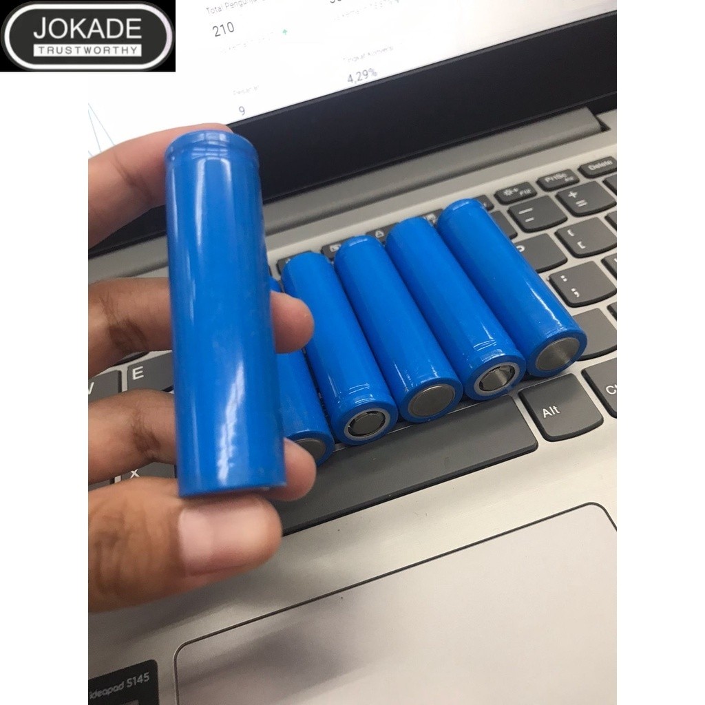 Baterai Cas 18650 Warna Biru/Baterai Biru Polos/Battery Charger 18650/Batrei Senter 1200mah