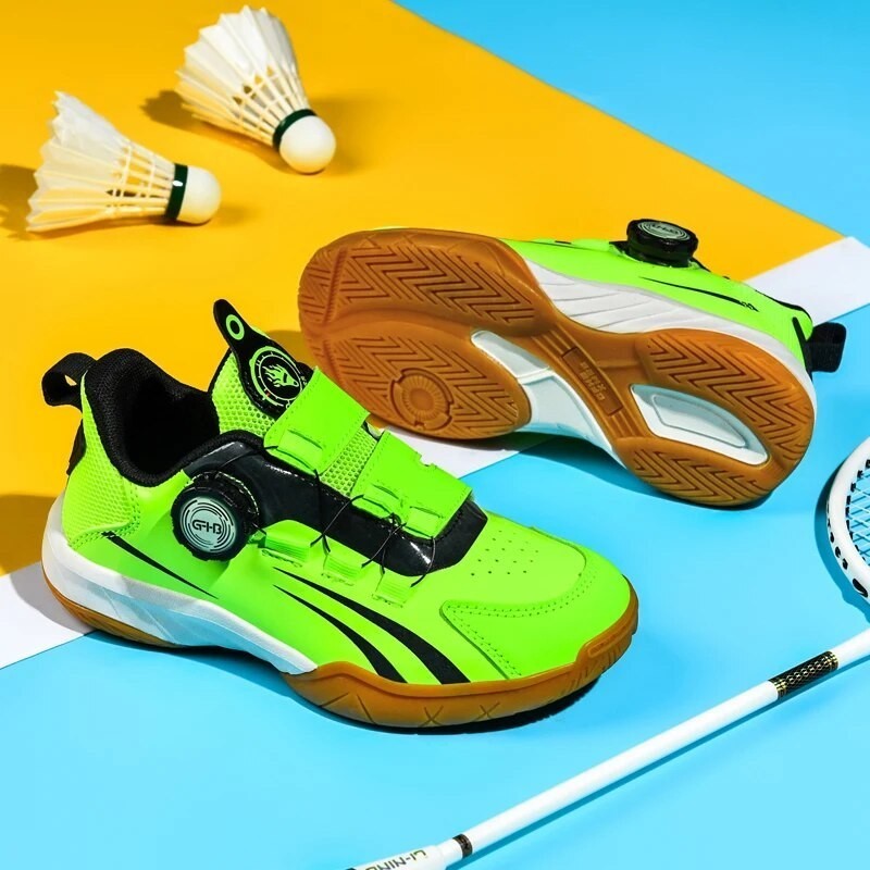 Younisck sepatu Badminton anak laki-laki dan perempuan, sepatu olahraga suara gesek tombol putar, se