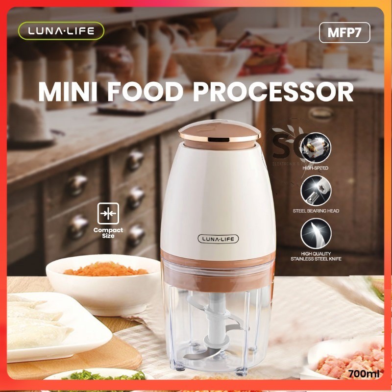 Chopper Blender Mini  700ml MFP7 LUNA LIFE MFP-7 4 blade Processor Chopper /MINI FOOD LUNA MFP7 [SG]