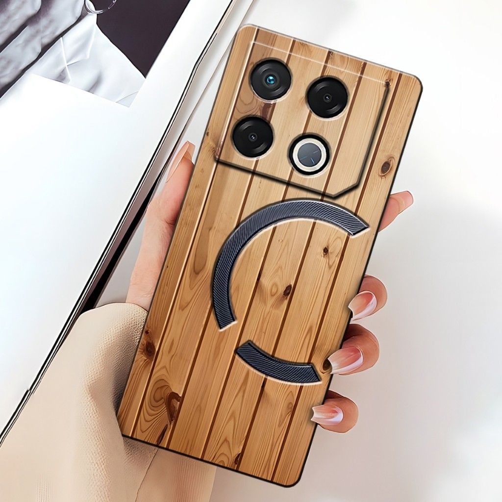 Soft Case INFINIX GT 20 PRO - Casing INFINIX GT 20 PRO Motif Kayu - Softcase Premium Fourside - Full