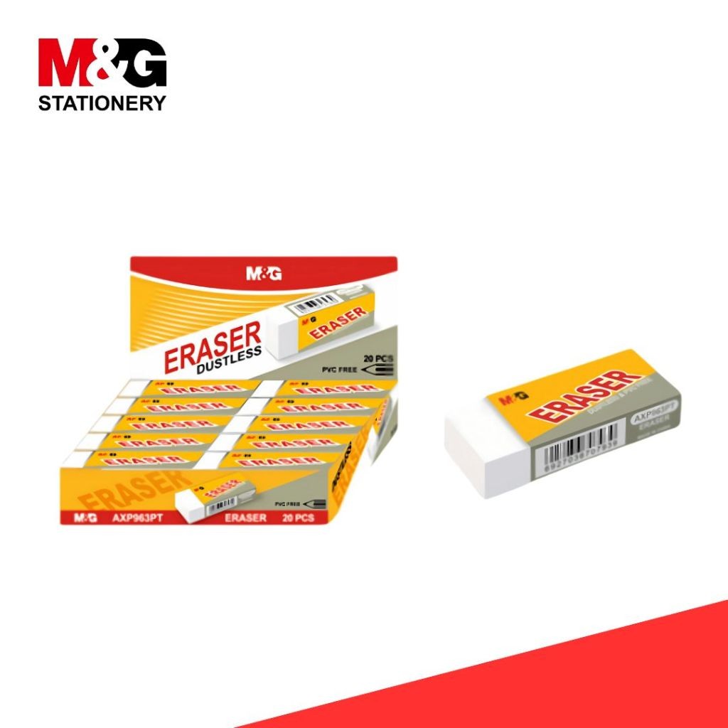 

Penghapus Besar M&G AXP963PT Eraser Dustless Pvc Free Warna Putih Besar - SATUAN- SHSNP