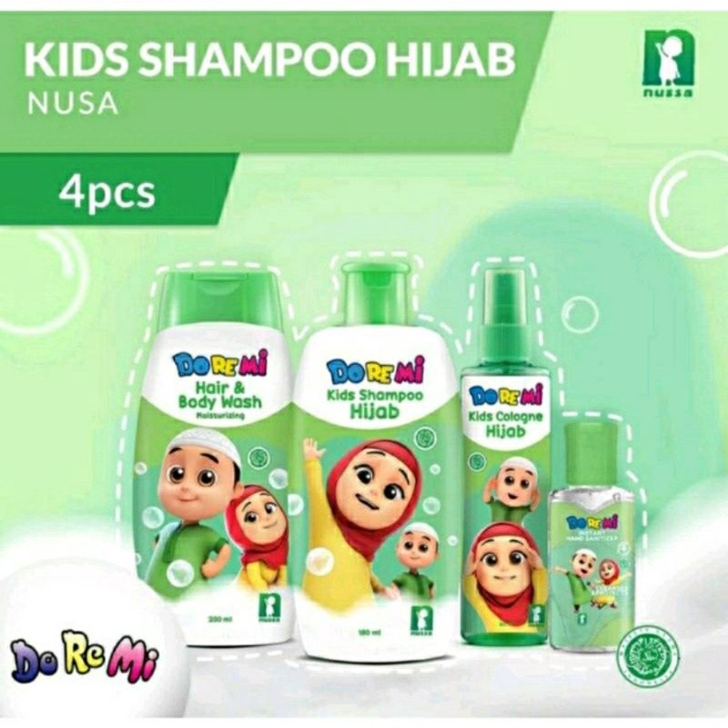 Doremi Nussa Rara Kids Series | Hair&Body Wash | Shampoo Hijab | Cologne Hijab