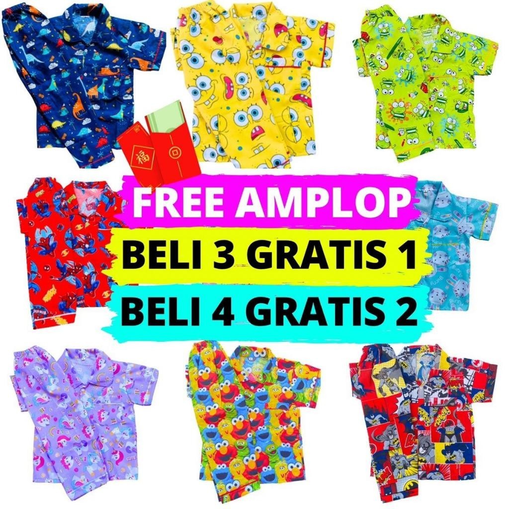 (VIRAL FREE AMPLOP) 50 RIBU BELI 3 DAPAT 4, BELI 4 DAPAT 6 PIYAMA ANAK BAYI SAMPAI REMAJA