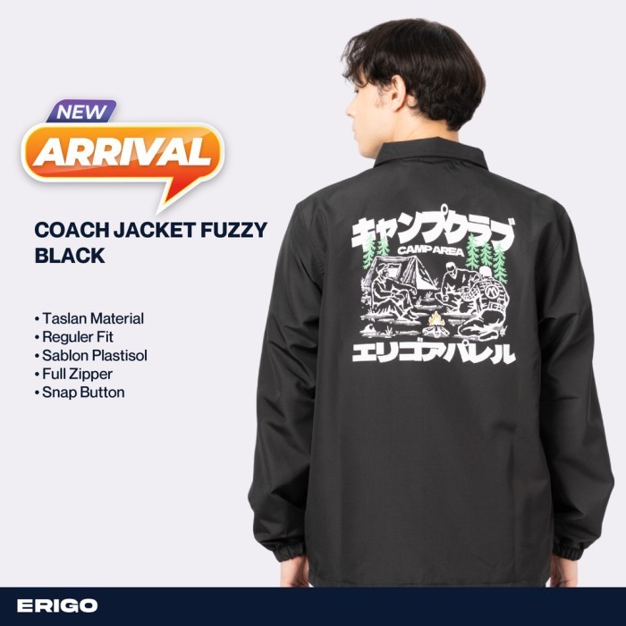 BEST SELLER Erigo Coach Jacket Fuzzy Black Unisex - M