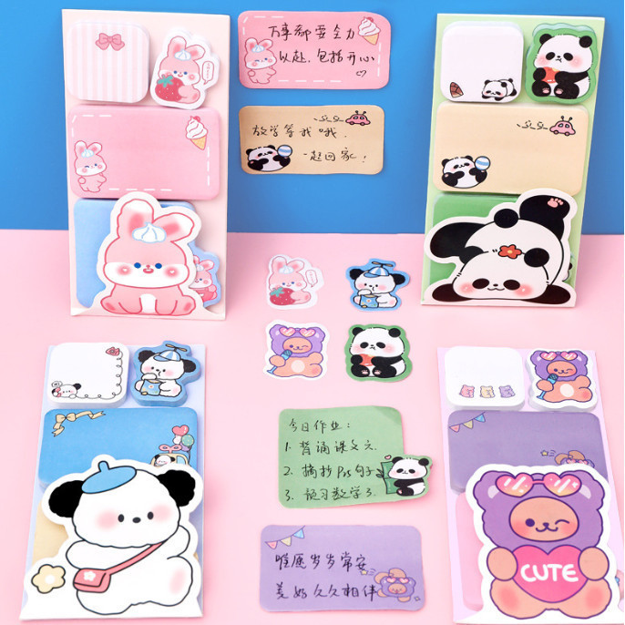 

Sticky Note Cartoon 4in1 isi 80 Lembar Catatan Motif Kartun Animal