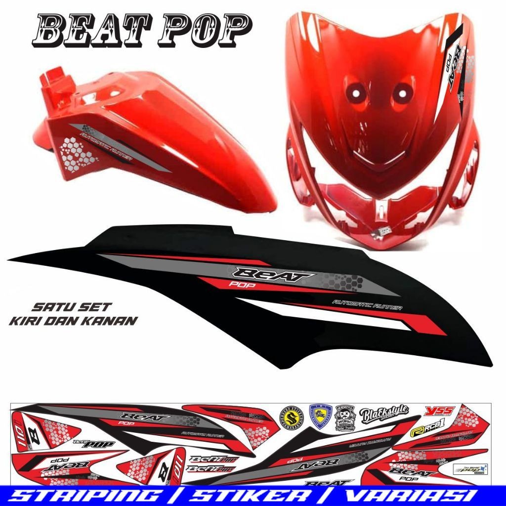 lis simple STRIPING MOTOR VARIASI BEAT POP NEW FI / STIKER LIS BEAT POP