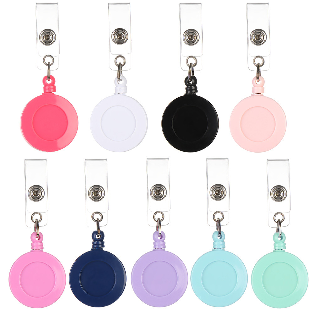 

1PC Creative 360° Rotation Retractable Badge Reel Nurse Display ID Name Card Metal Badge Holder Anti-Lost Clip Office Supply