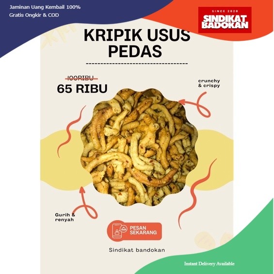 

1000 / 1 kilo keripik usus peda daun jeruk