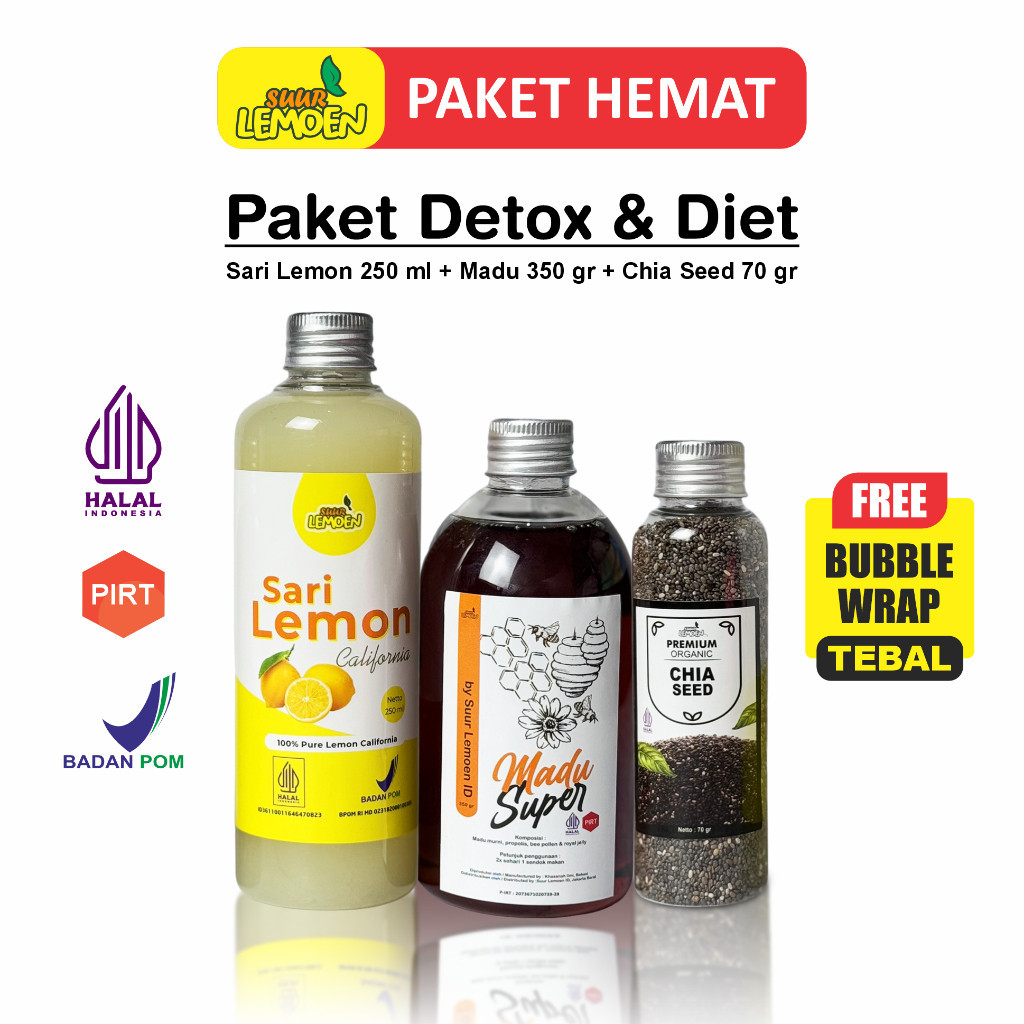 

Paket Sari Lemon Chia Seeds Madu Murni Super Untuk Diet Detoks Detox Alami