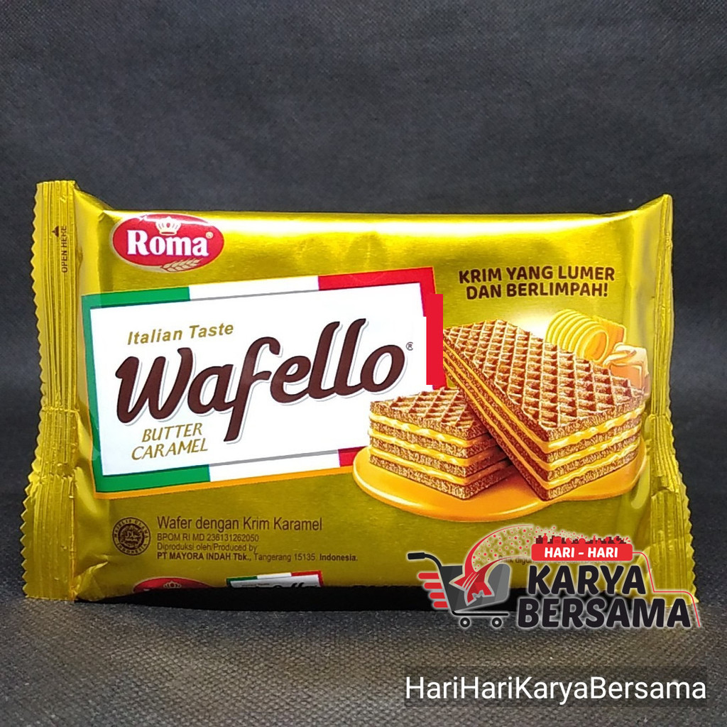 

MAKANAN RINGAN ROMA WAFER WAFELLO BUTTER CARAMEL 37.5GR