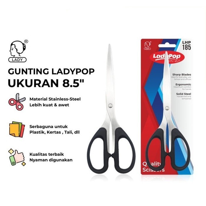 

Gunting Kertas Tajam Stainless Besar 8.5 Inch 8.5" Scissors sc 848 185 [AM]