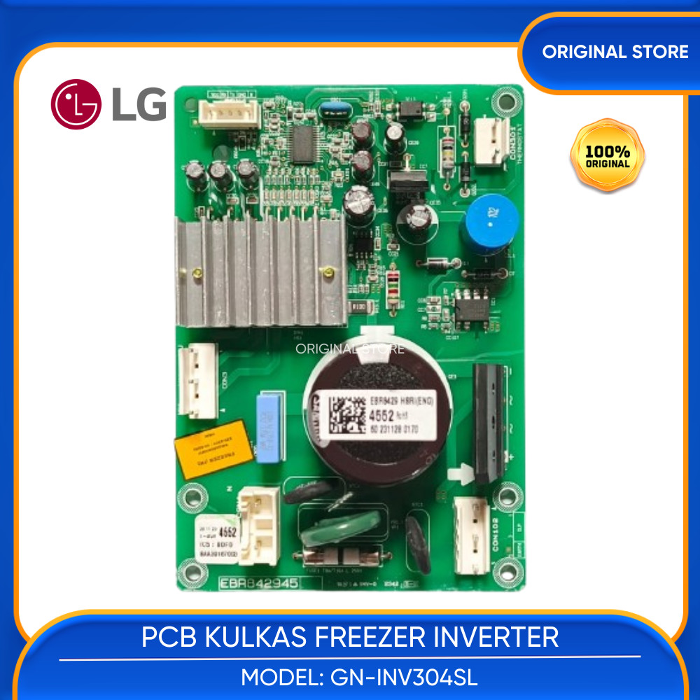 MODUL PCB KULKAS FREZEER LG EBR8098 6334 MODEL GN-INV304SL / GN INV304SLPART  PAKAI COMPRESSOR BMG08