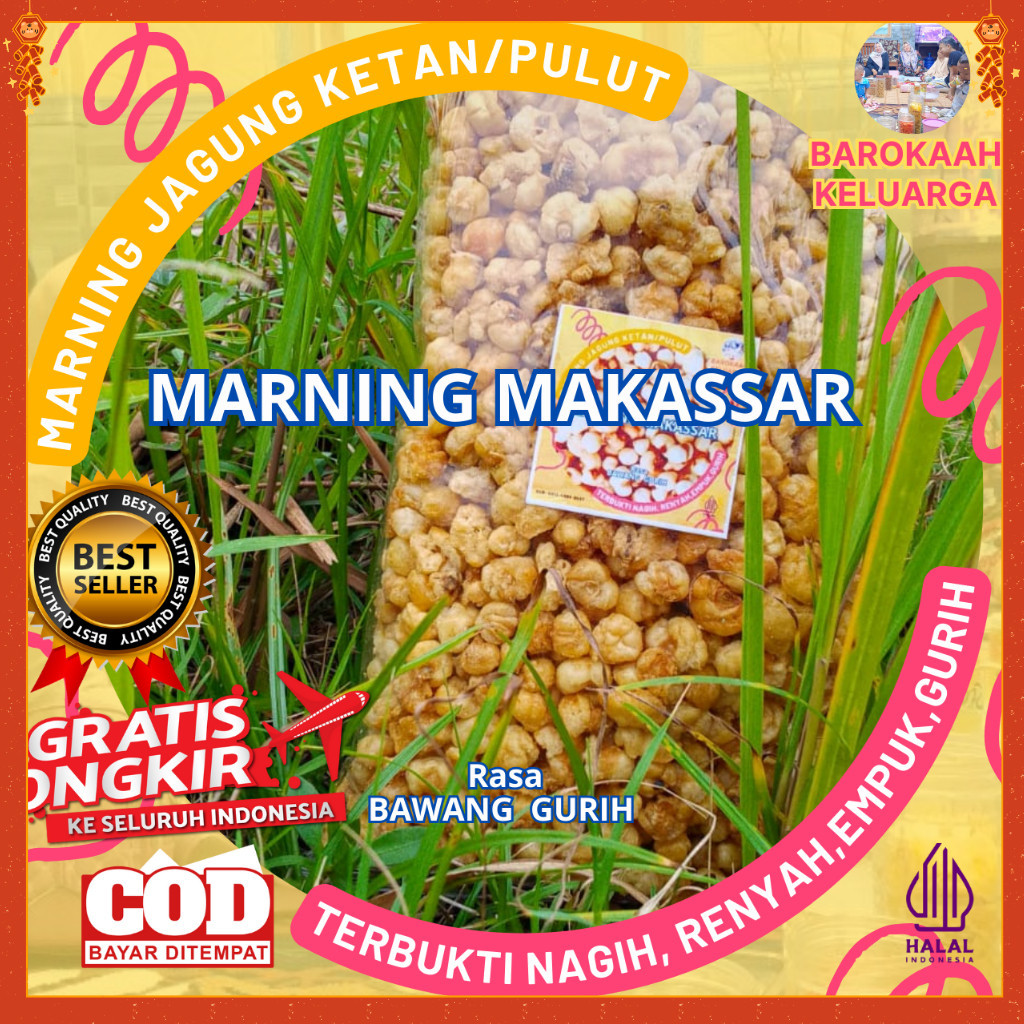 

Cemilan Klasik Marning Jagung Sultan Premium Super Duper Empuk Renyah Gurih Viral Jagung Ketan Pulut Seperempat Kilogram (250gr)