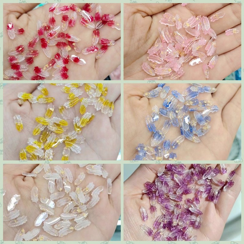 

Resin Lovely leaves Flatback Cabochon Scrapbook DIY Embellishments Accessories 50Pcs L32