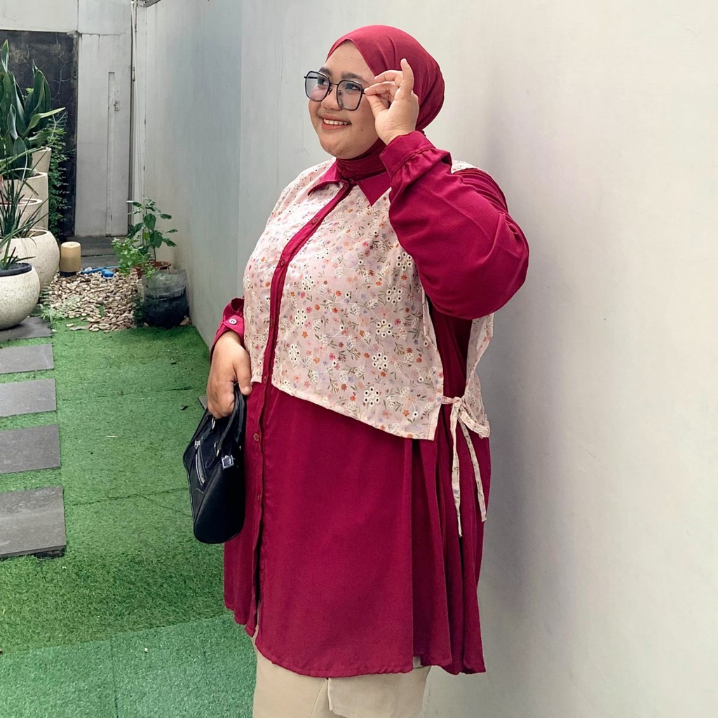 Zeba | Yuke Tunik Katun Bordir Bolong Jumbo LD120 - LD160 Adem Busui BB 70 - 160 kg Atasan Katbol