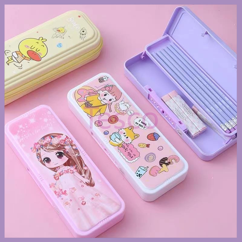

Tesco Tempat pensil kata sandi dua lapis/tempat pensil berkapasitas besar/tempat pensil kata sandi anak