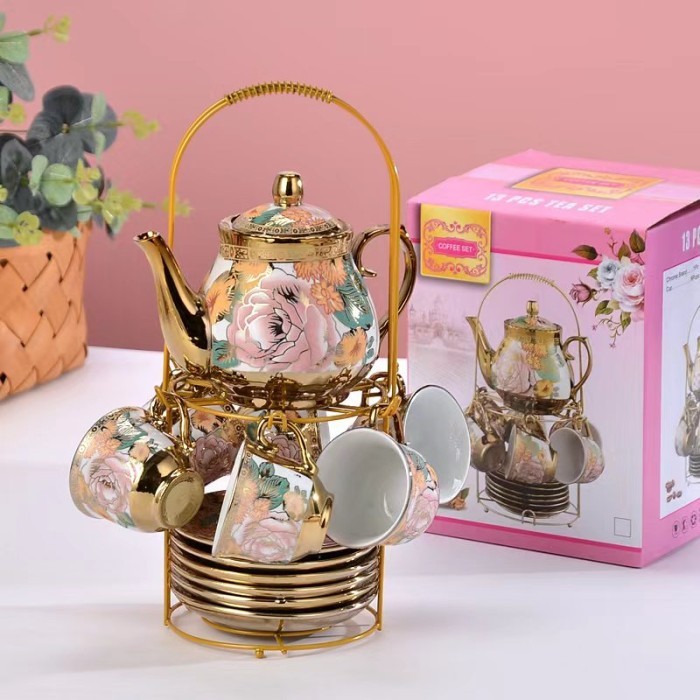 Teapot and Cup Set Mewah Cantik Luxury Premium Gift High Tea Sosialita
