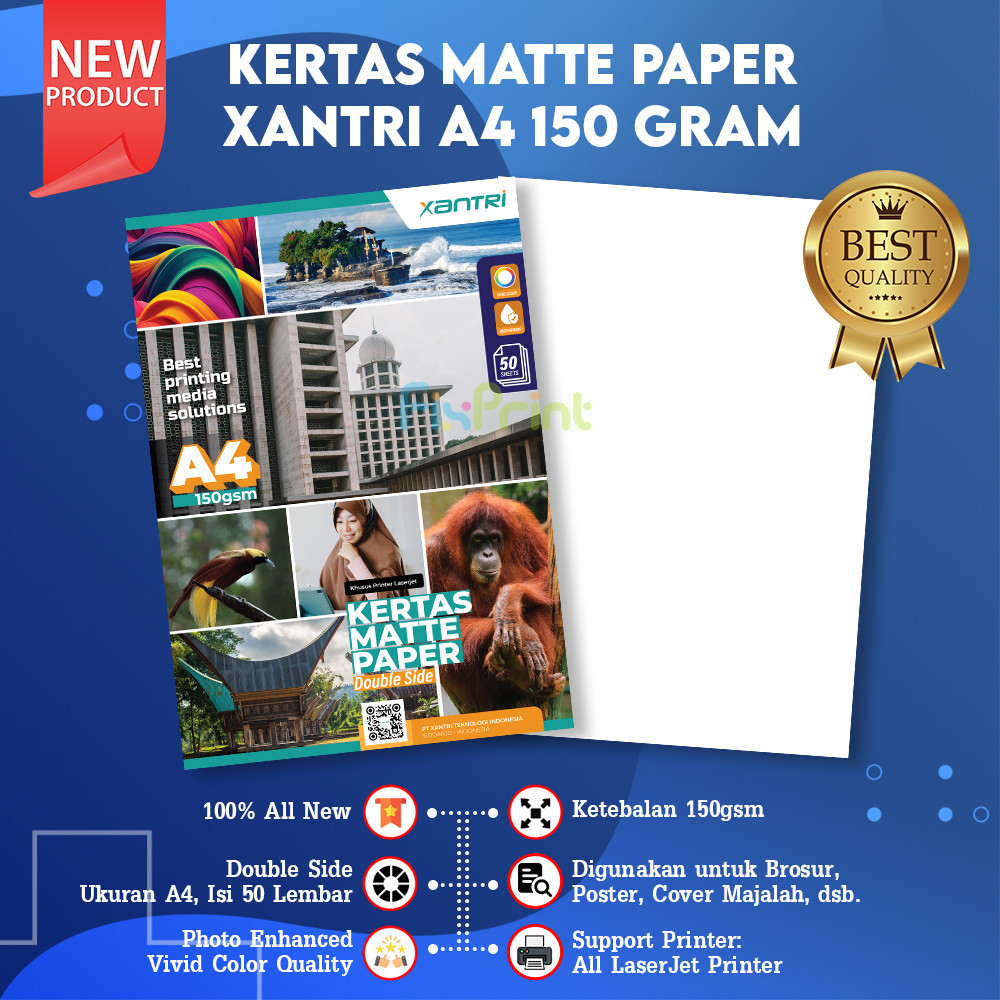 Kertas Matte Paper Double Side A4 150gsm, Kertas Matte Printer A4