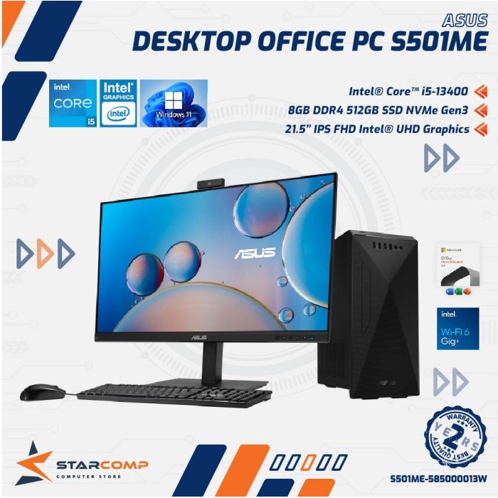ASUS DESKTOP S501ME-585000013W Core i5-13400 8GB 512GB LED 21.5″ FHD WIN 11 PC OFFICE
