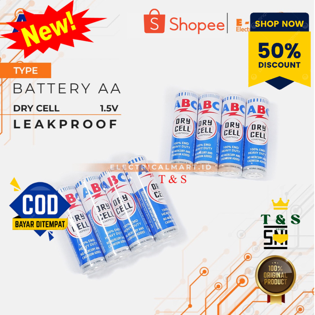 ABC AA A2 Biru ORIGINAL TERMURAH / Battery AA ABC ORI GROSIR / Baterai ABC AA / Batrai AA ABC