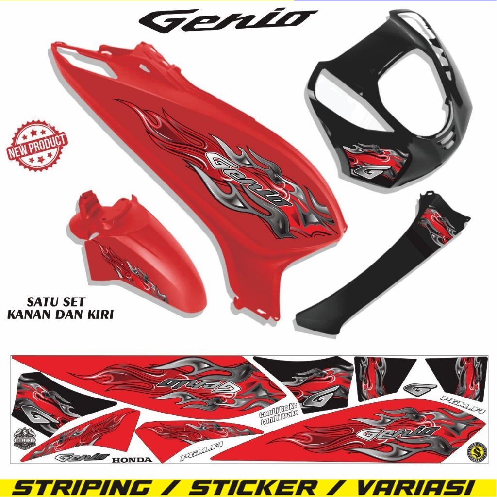 COD / STIKER MOTOR GENIO / STRIPING VARIASI GENIO / STIKER TERLARIS STIKER