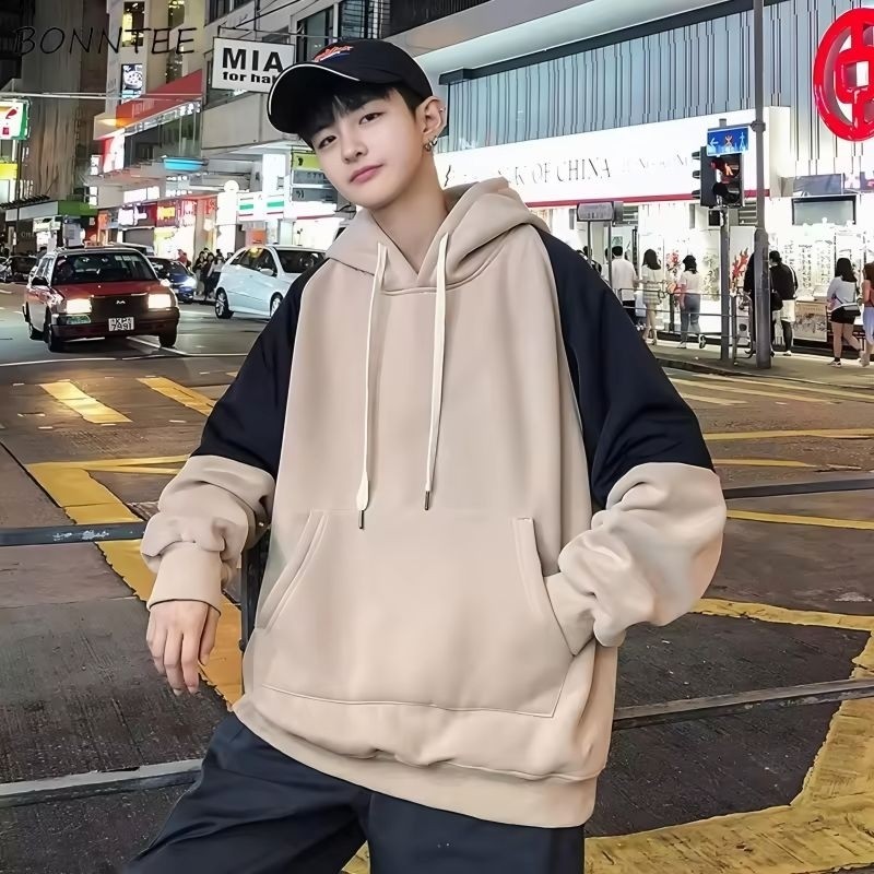 Felizo.id ( S - 6XL ) Jaket Hoodie Model POLOS MIX KOMBINASI LENGAN Korean Street Style Jacket Pria 