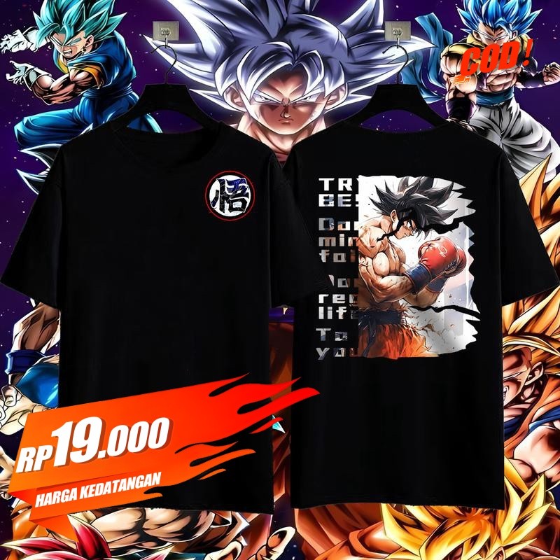 kaos animeT-shirt Klasik Anime Dragon Ball Musim Panas Kasual Leher Bulat Lengan Pendek Tren Fashion