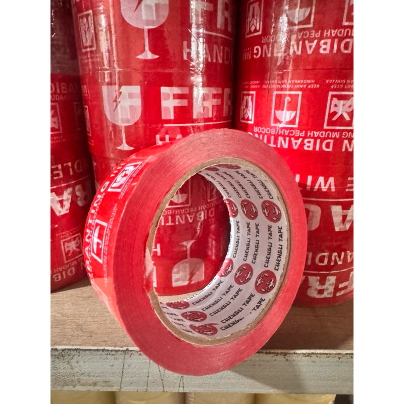 Lakban Fragile Merah 100 yard | Fragile Putih 48mm x 100 yard | Fragile 2inch