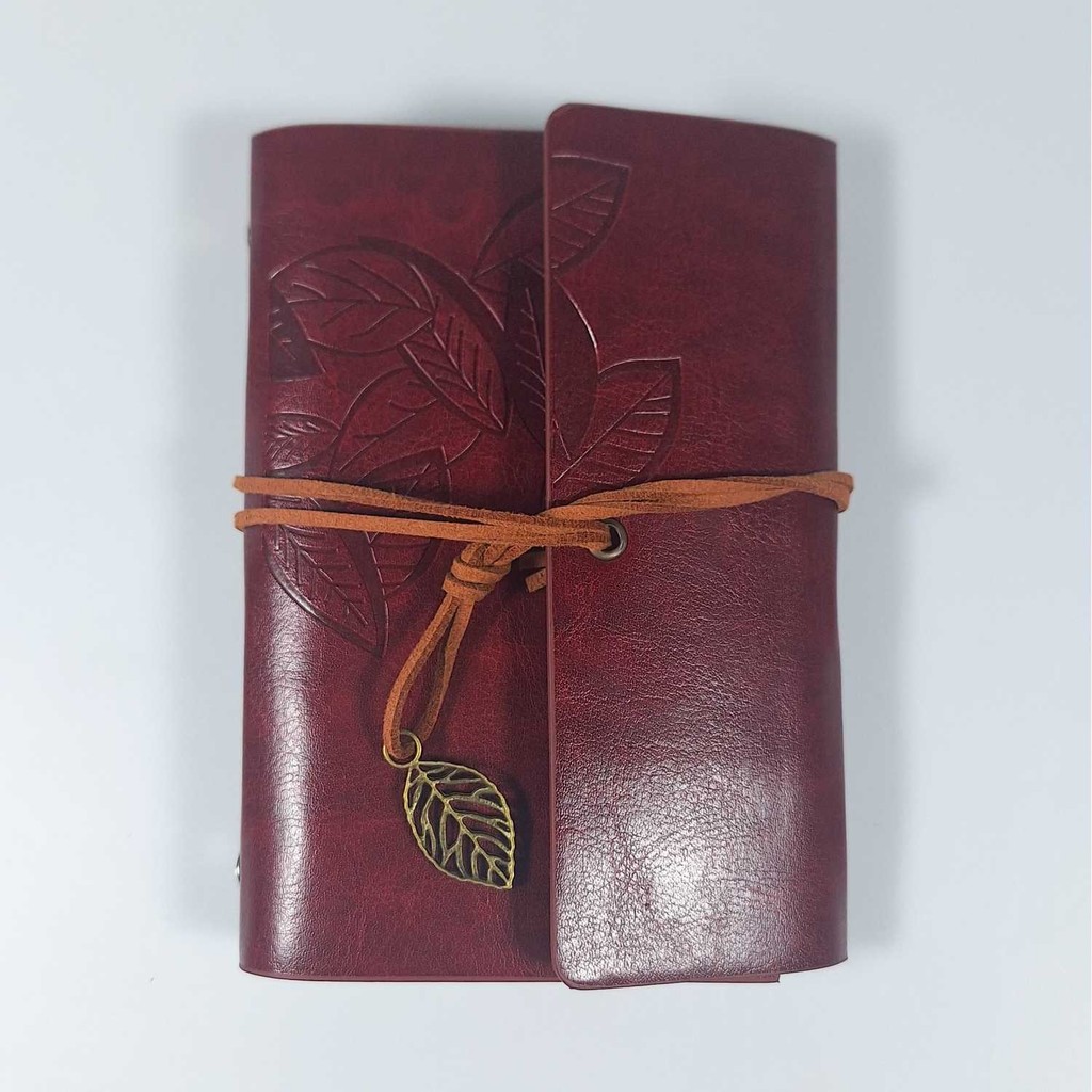 

AJSSHOP Toddi PHANTACI Buku Catatan Binder Kulit Retro Leaf Kertas B7 - BSD666