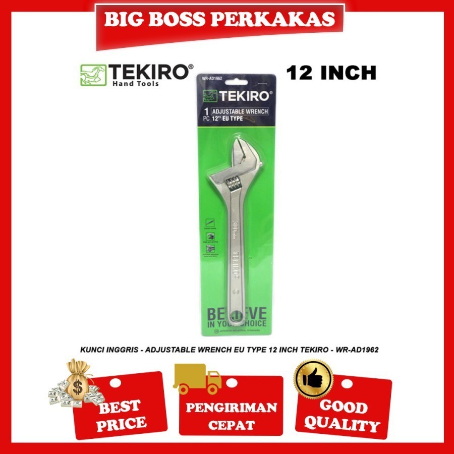 TEKIRO KUNCI INGGRIS TEKIRO 12" KUNCI ADJUSTABLE WRENCH TEKIRO 12 INCHI