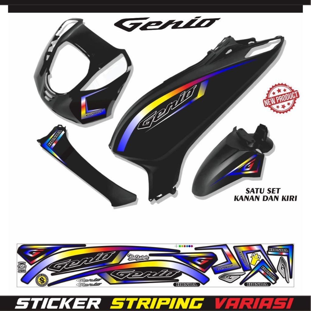 STRIPING motif keren stiker motor genio STIKER