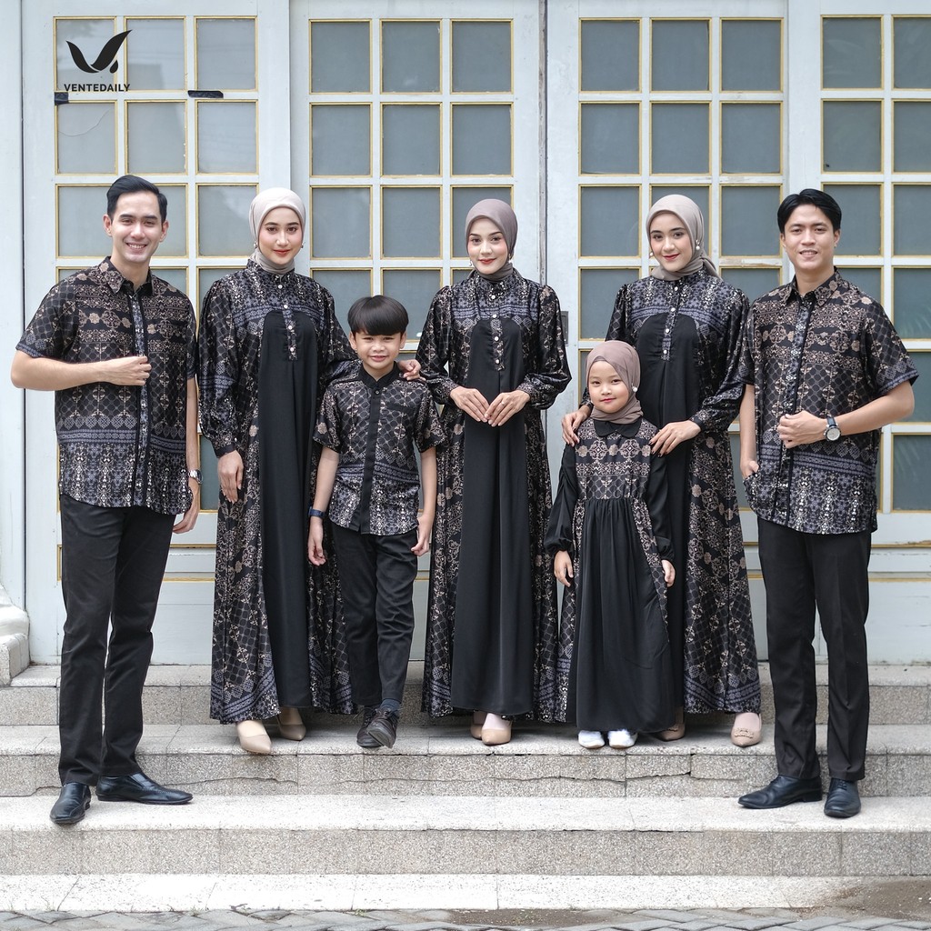 Ventedaily - Haiba Family Sarimbit Lebaran 2026 Baju Couple Keluarga Gamis Kemeja Terbaru