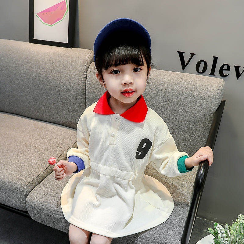 [Best.id] Gaun Casual Lengan Panjang dengan Bahan Katun Dress Motif JNT