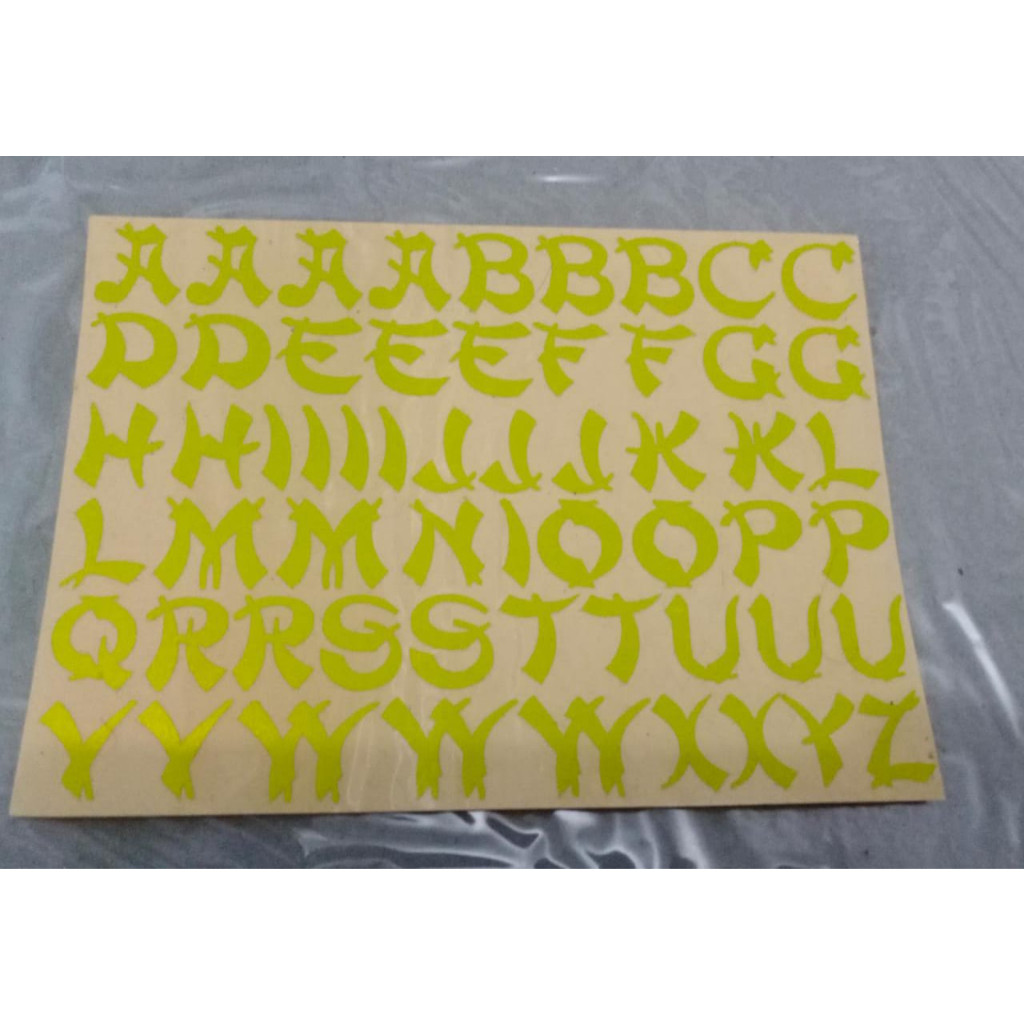 

STIKER KECIL CUTTING HURUF ABJAD BERBAGAI WARNA FONT DELFINO ITALIC