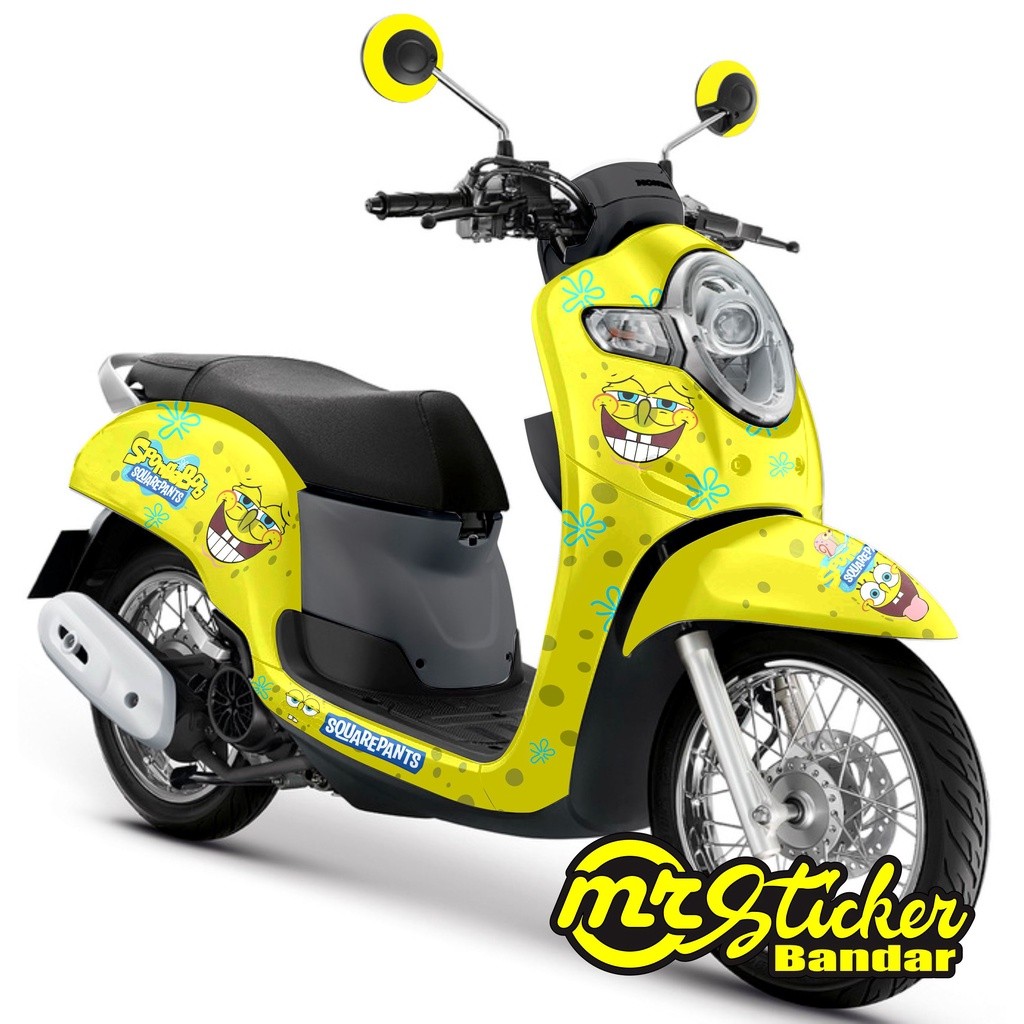 Decal scoopy full body Full Blok Sticker Scoopy Karbu Fi New spongebob