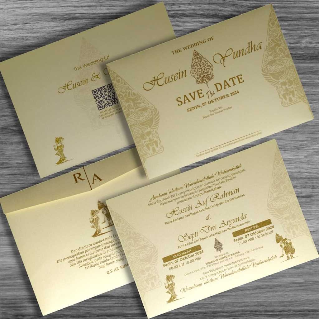 UNDANGAN PERNIKAHAN AMPLOP HARDCOVER KERTAS JASMINE BAHAN PREMIUM TEMA ADAT JAWA SIMPLE KEKINIAN