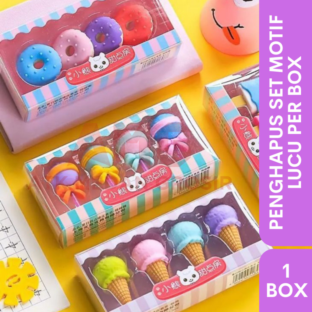 

PENGHAPUS KARAKTER MAKANAN LUCU BISA PILIH VARIAN PER BOX ISI 4 PCS