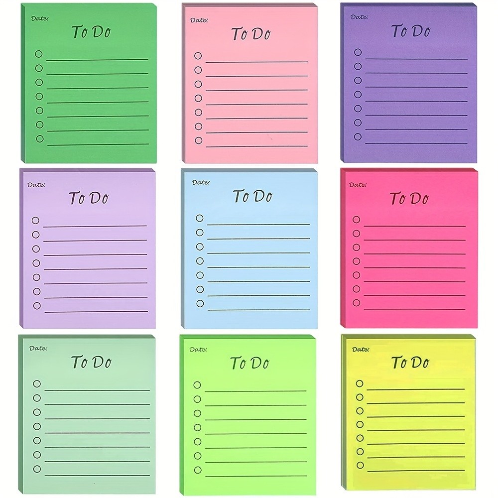 

50 sheets To Do List Sticky Notes Fluorescent color Sticky Pads Memo Pad Sticky Notes To Do Lined Sticky Note Pads